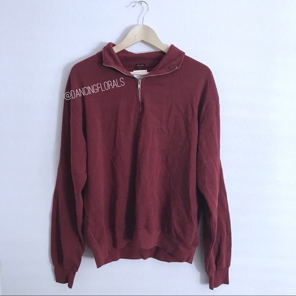 Brandy Melville Sweaters - Brandy Melville Missy burgundy thermal sweater